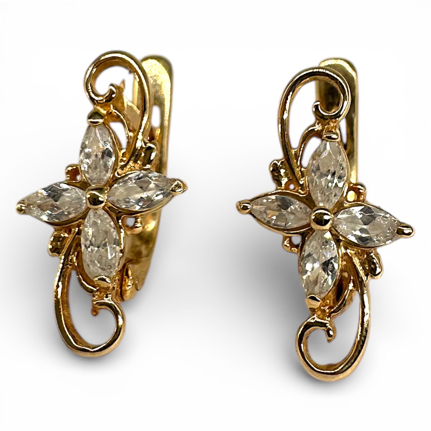 Золоті сережки з цирконами