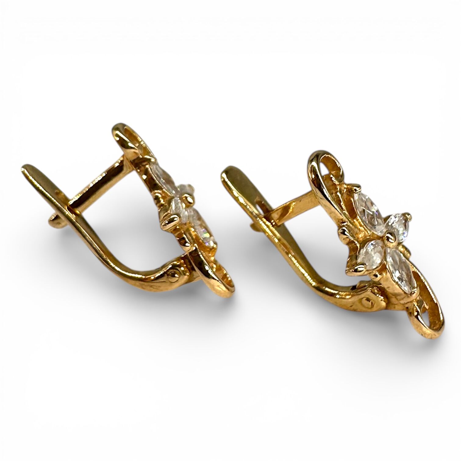 Золоті сережки з цирконами
