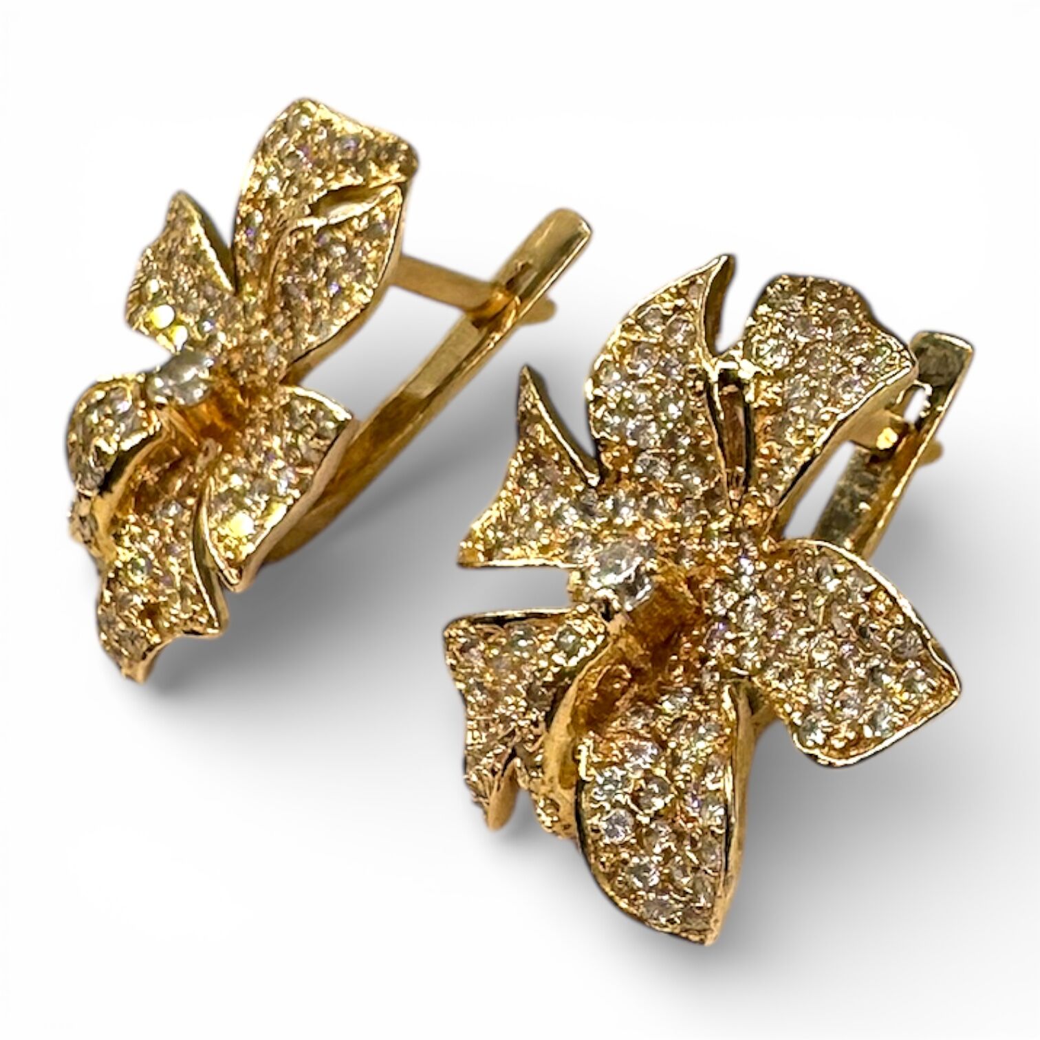 Золоті сережки з цирконами