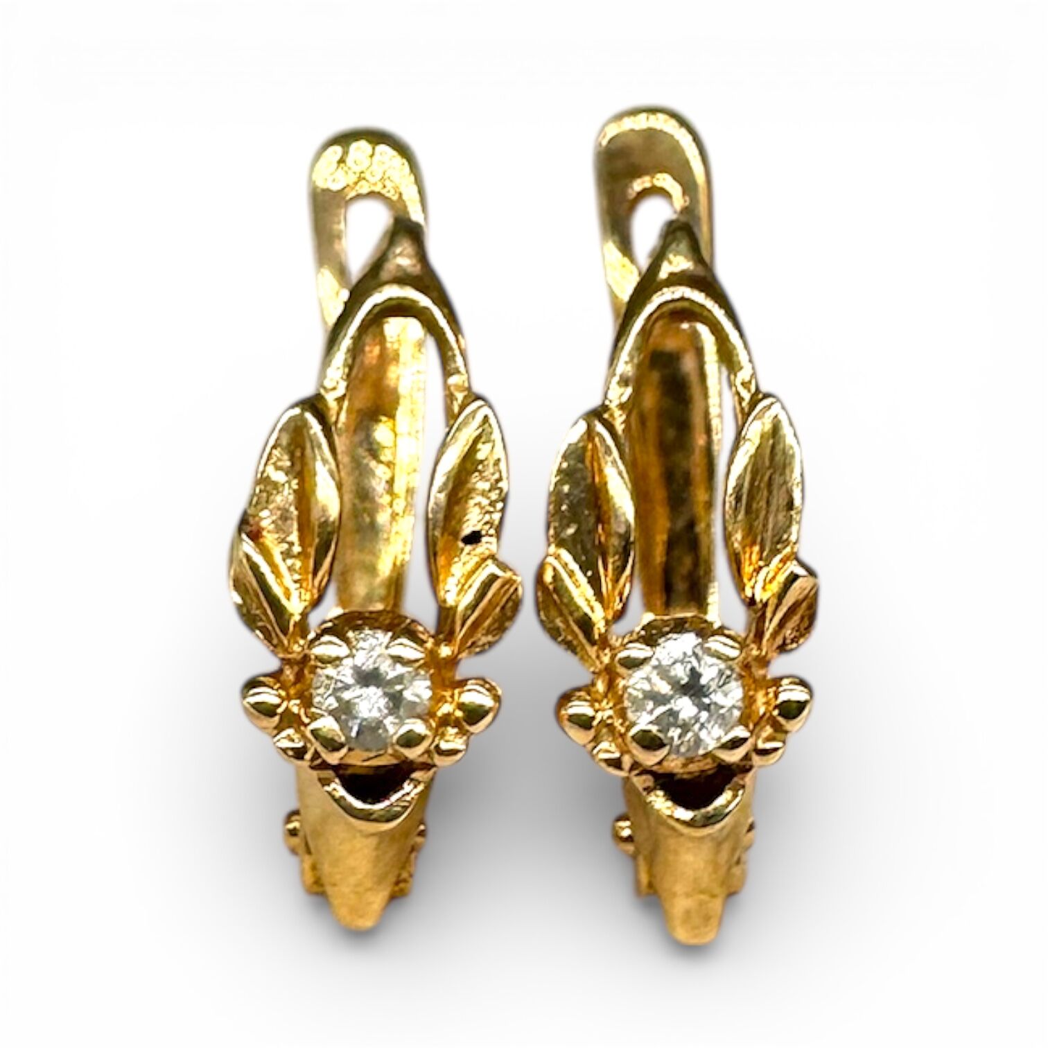 Золоті сережки з цирконами