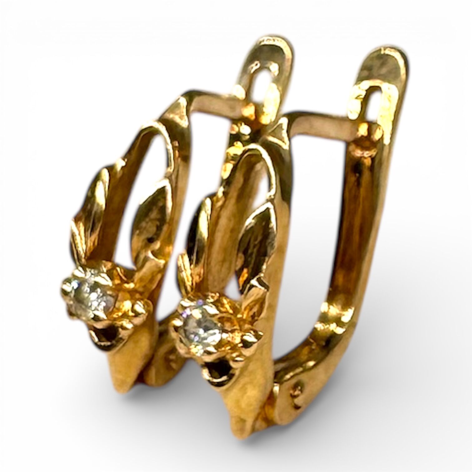 Золоті сережки з цирконами