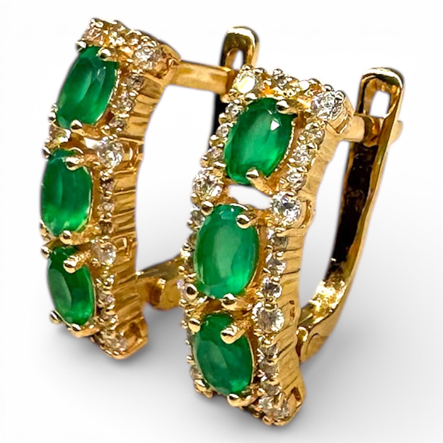 Золотые серьги с цирконами