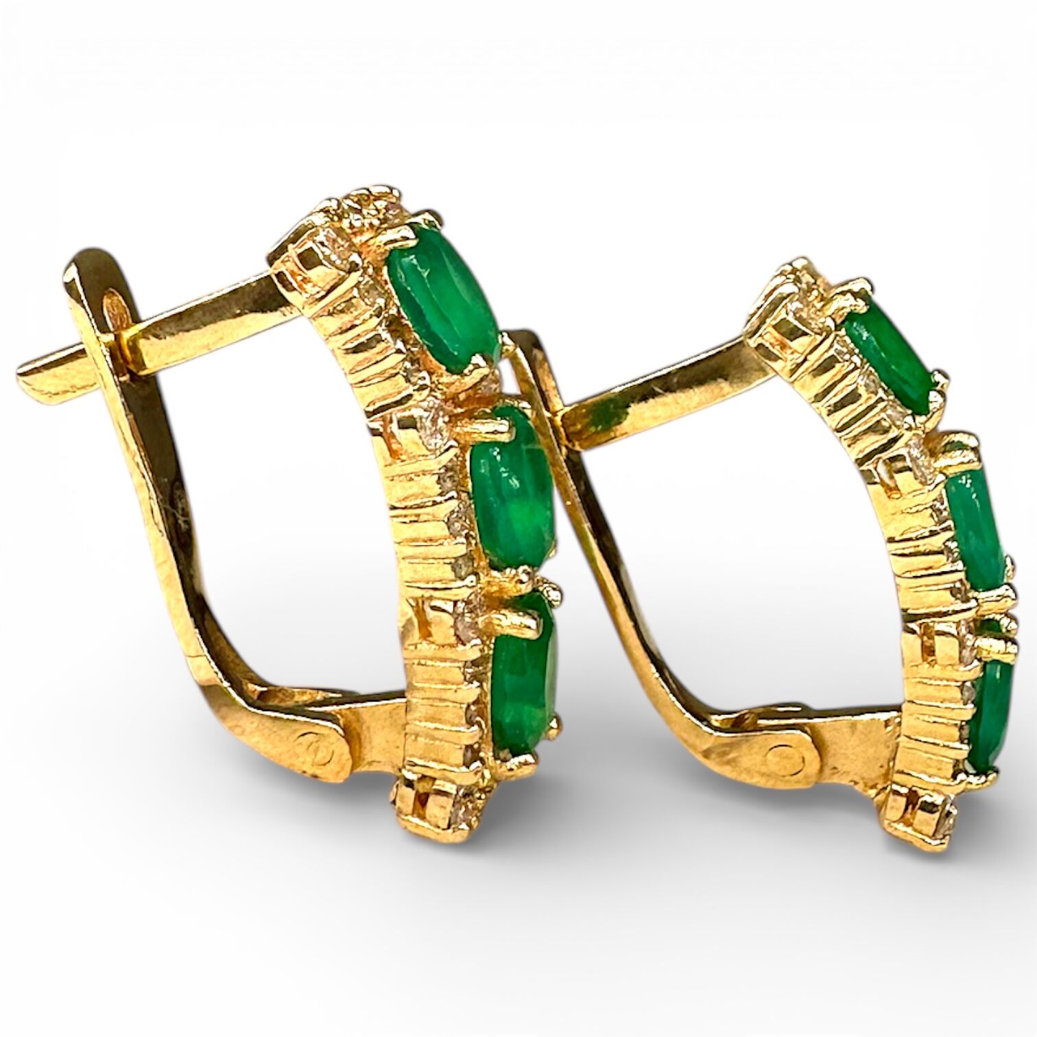 Золотые серьги с цирконами