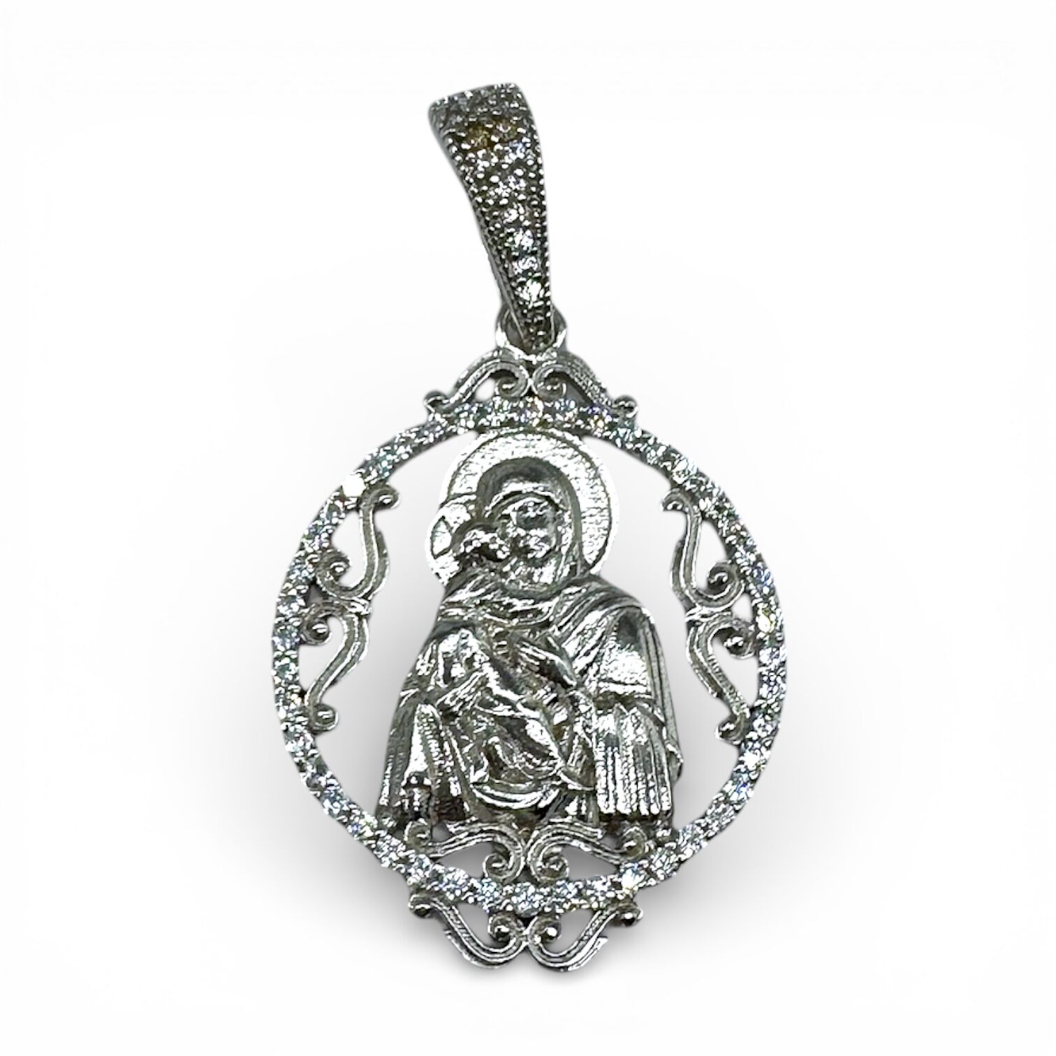 Срібна підвіска з фіанітами