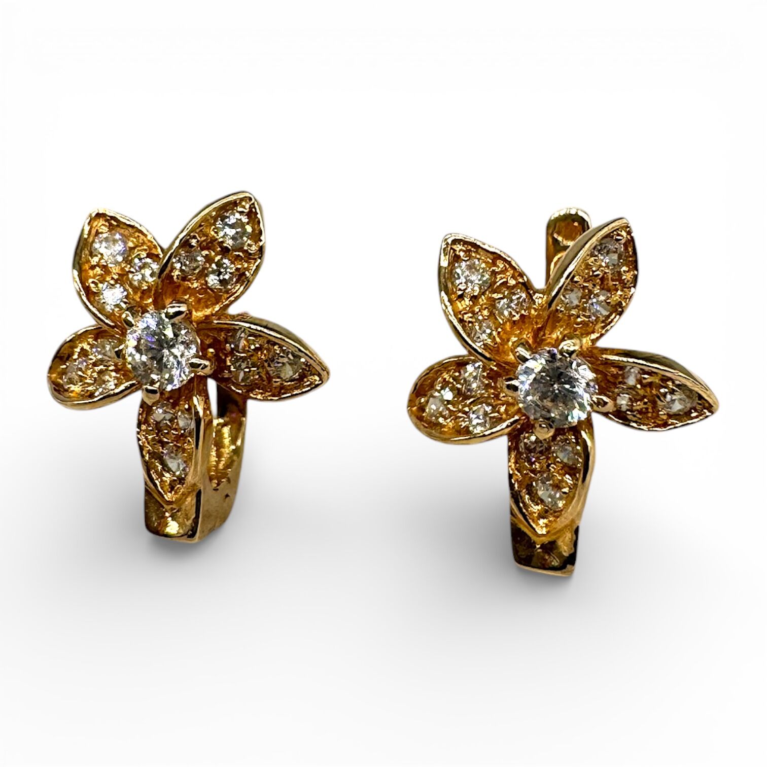 Золоті сережки з цирконами