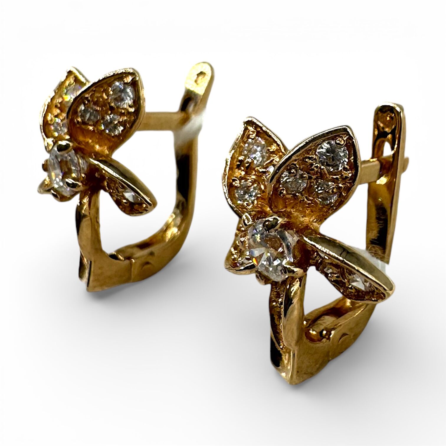 Золоті сережки з цирконами