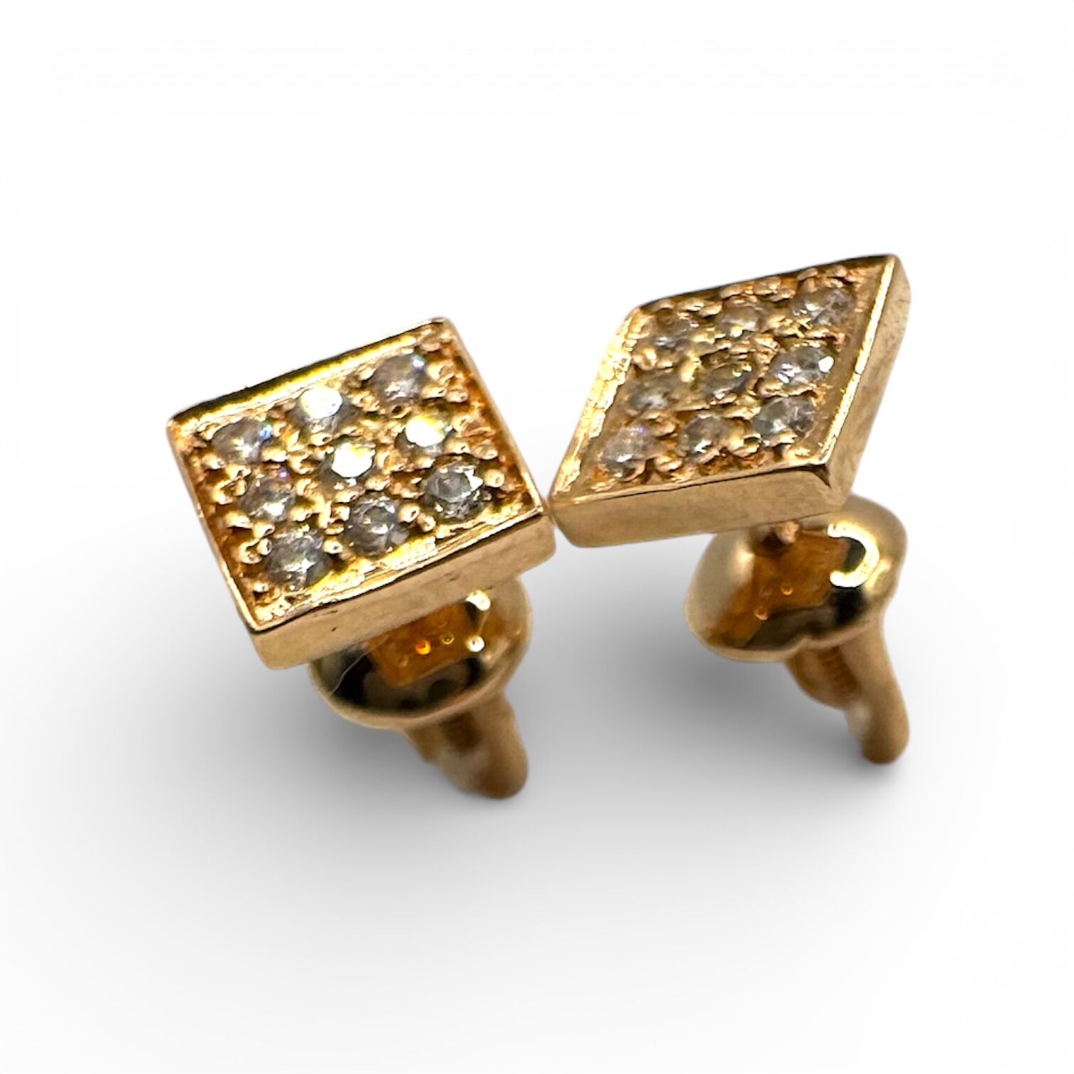 Золотые серьги с фианитами