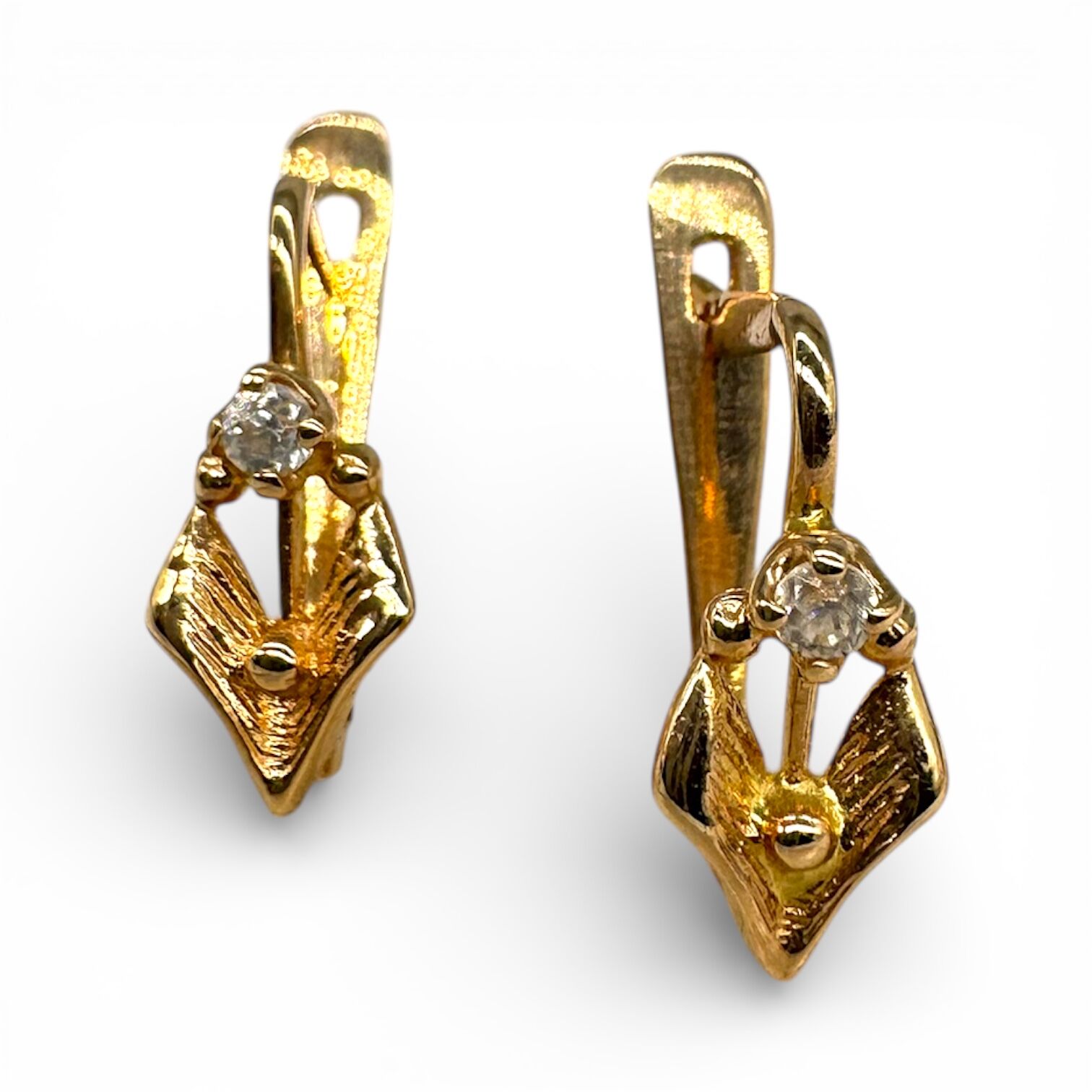 Золоті сережки з цирконами