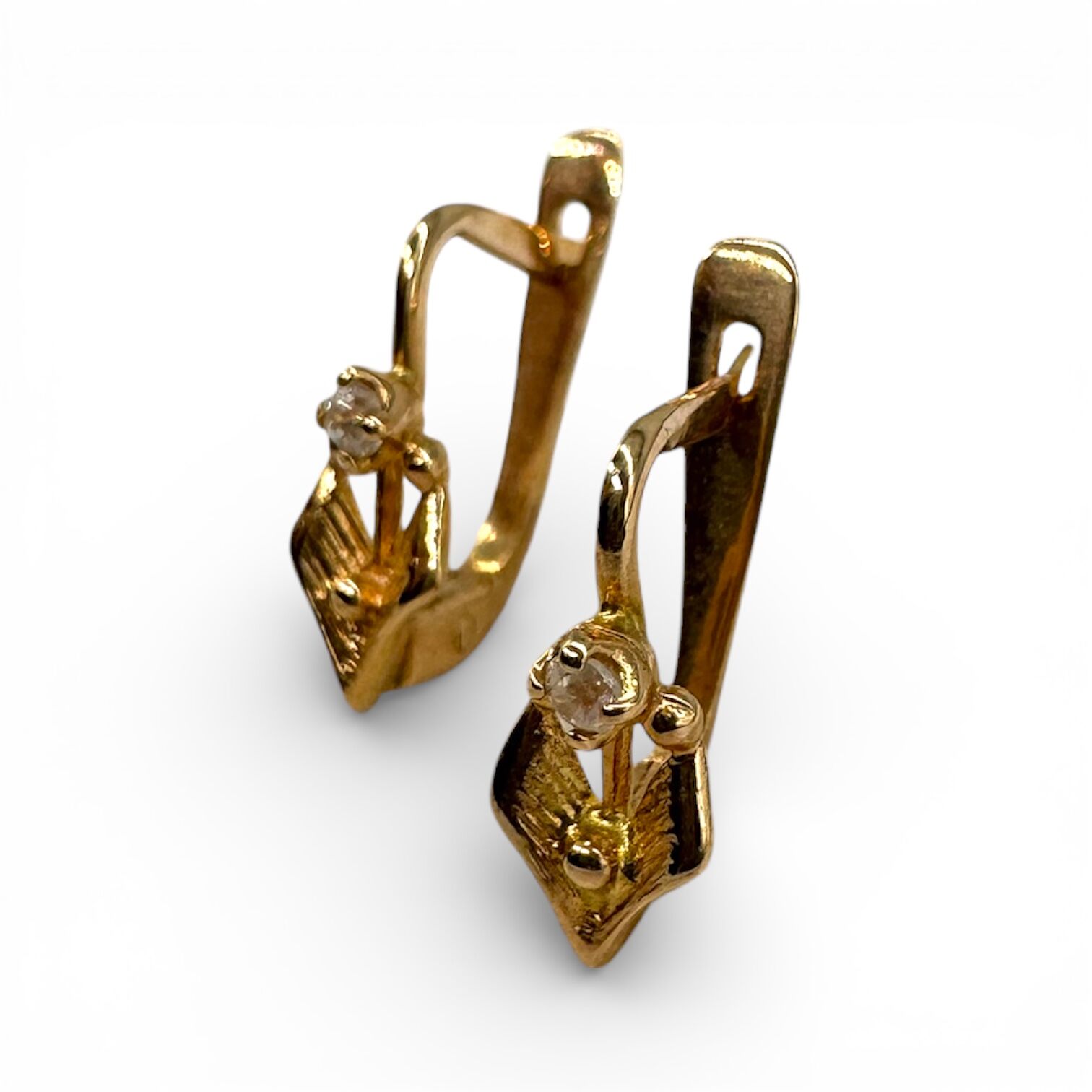 Золоті сережки з цирконами