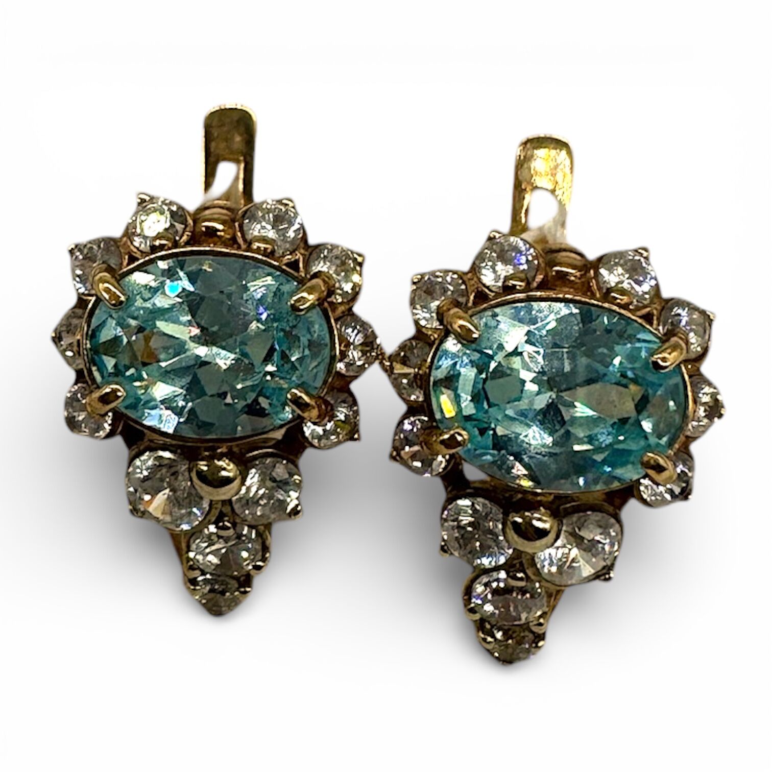 Золоті сережки з топазами