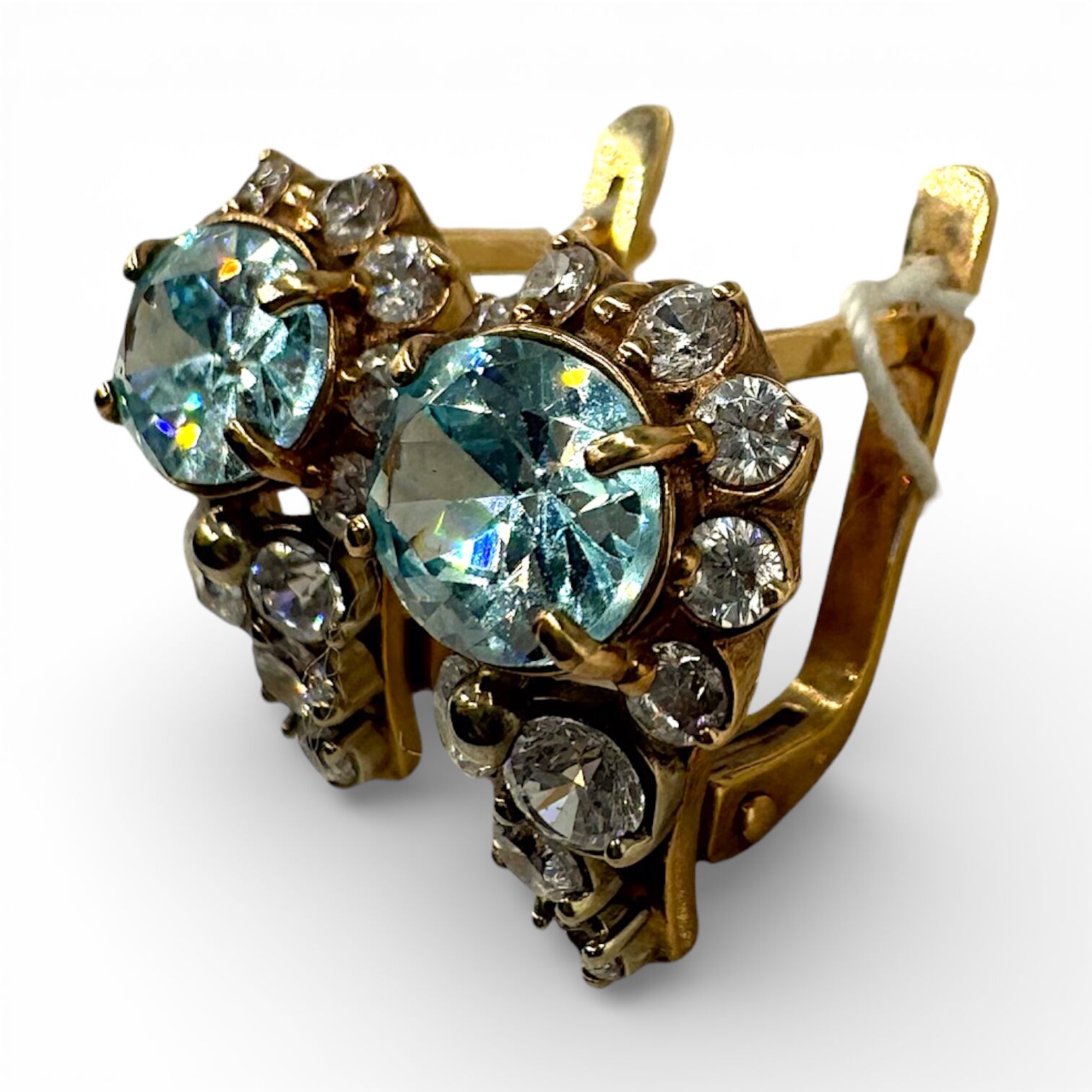 Золоті сережки з топазами