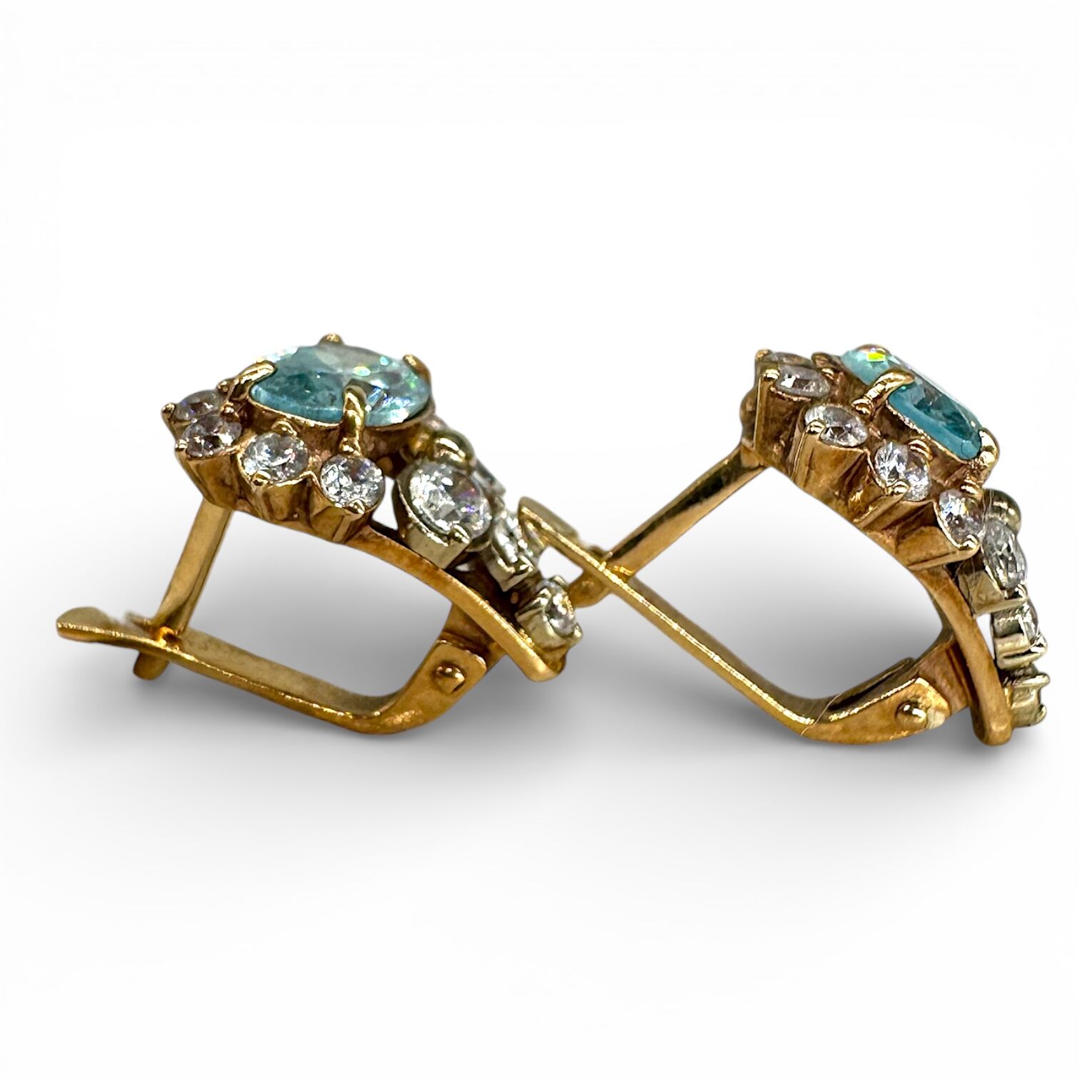 Золоті сережки з топазами