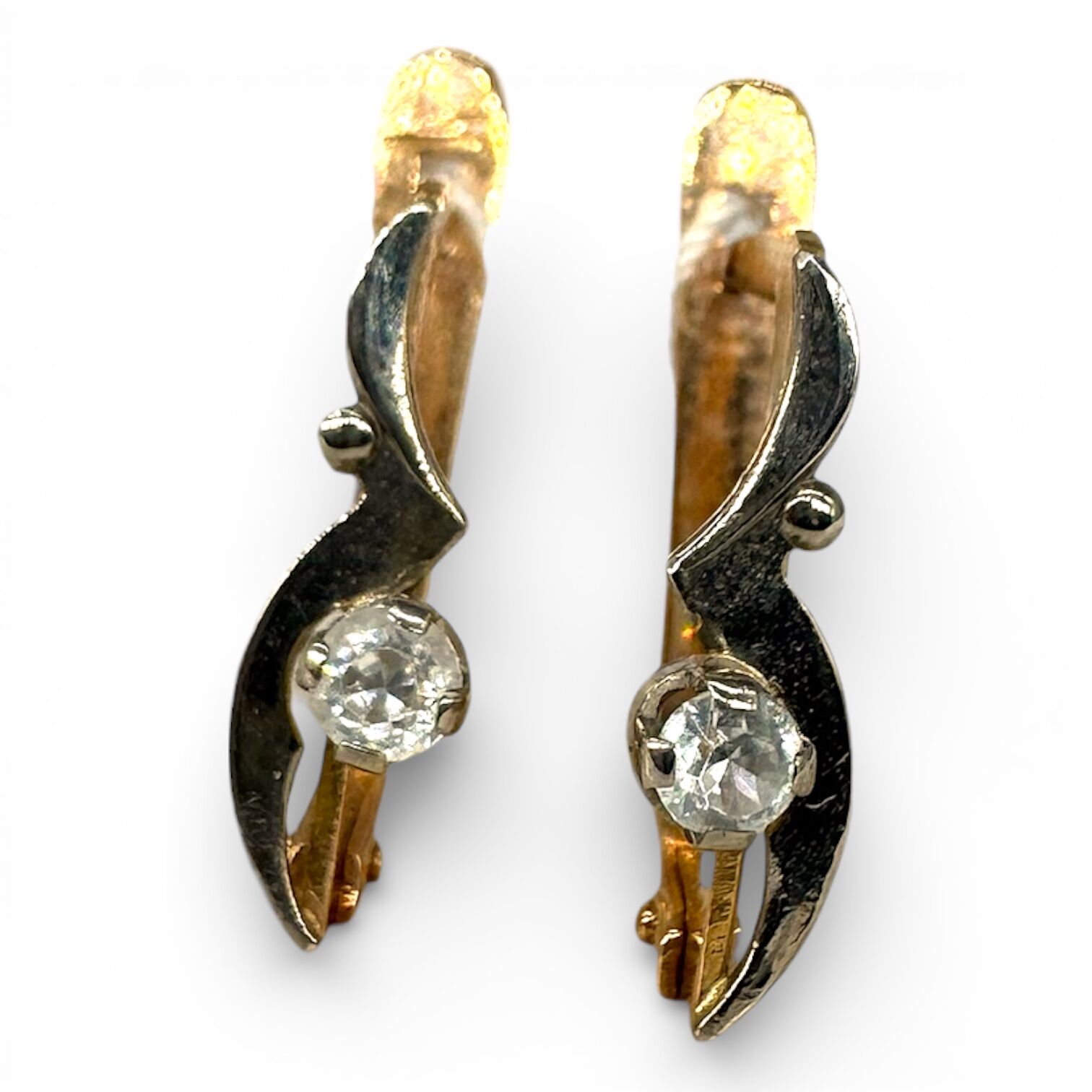 Золотые серьги с фианитами