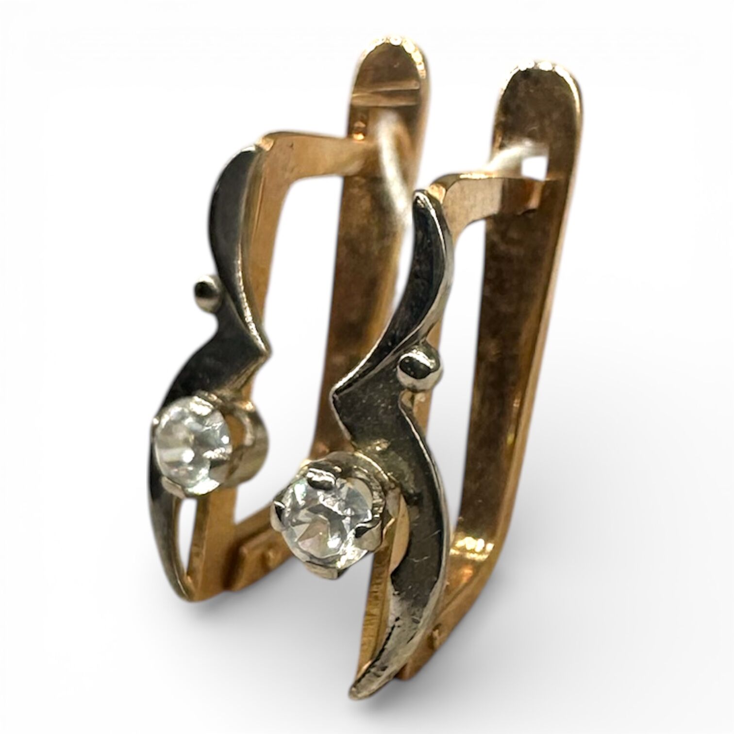 Золотые серьги с фианитами