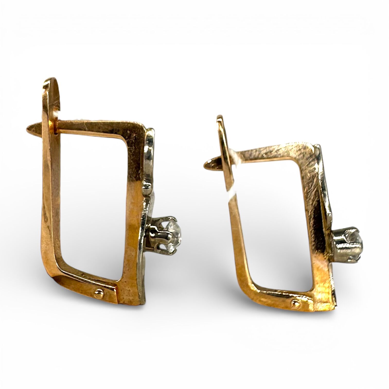 Золотые серьги с фианитами