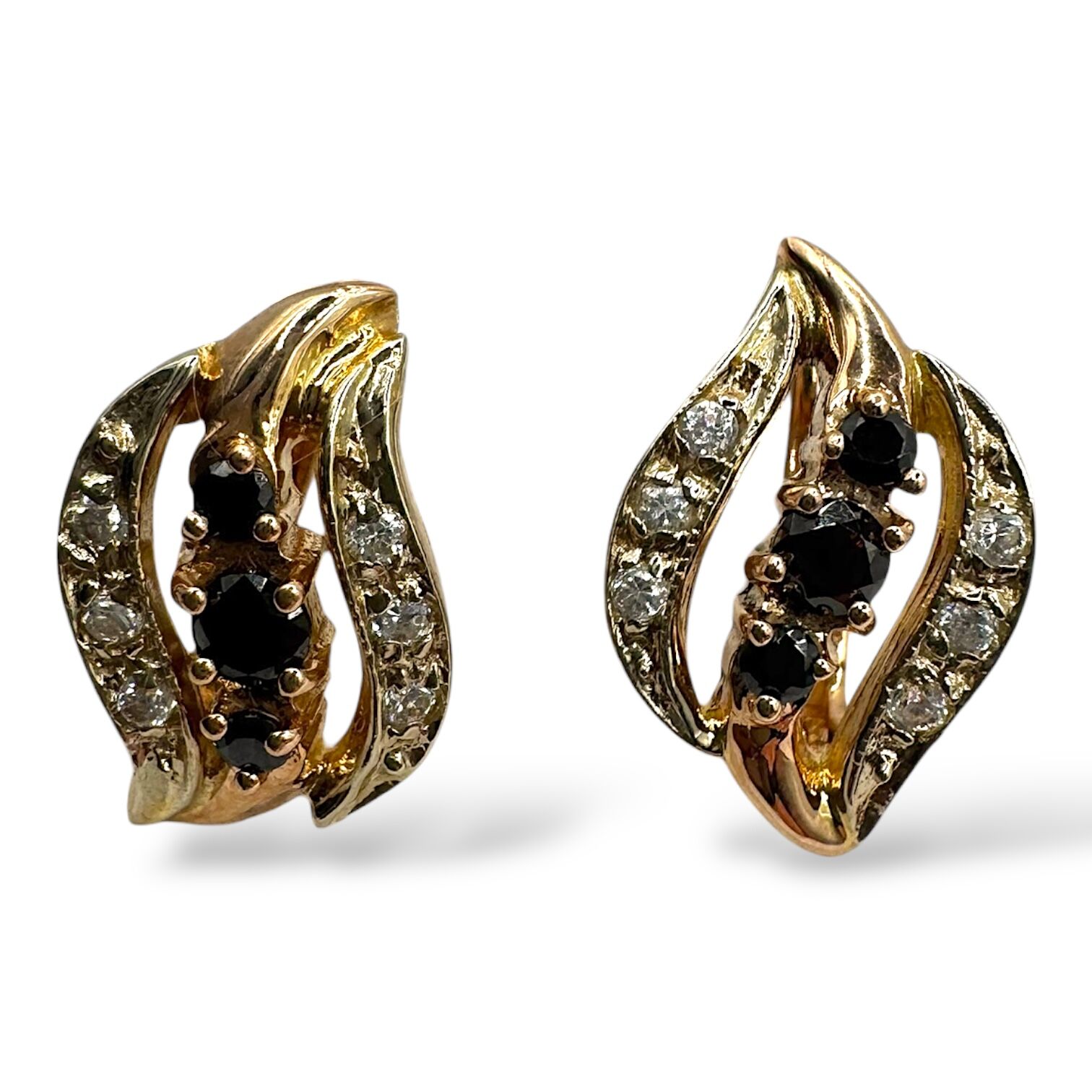 Золотые серьги с фианитами