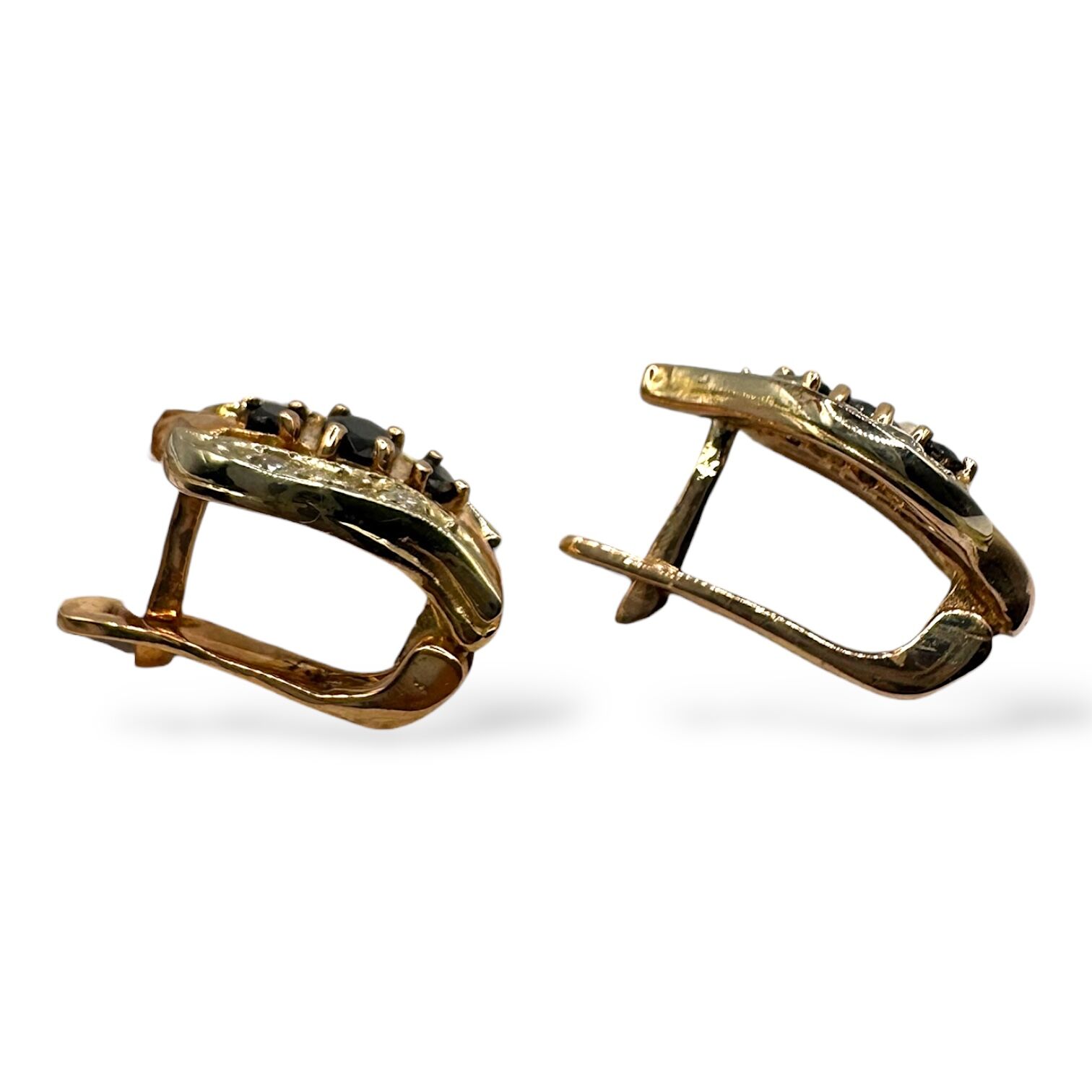 Золотые серьги с фианитами