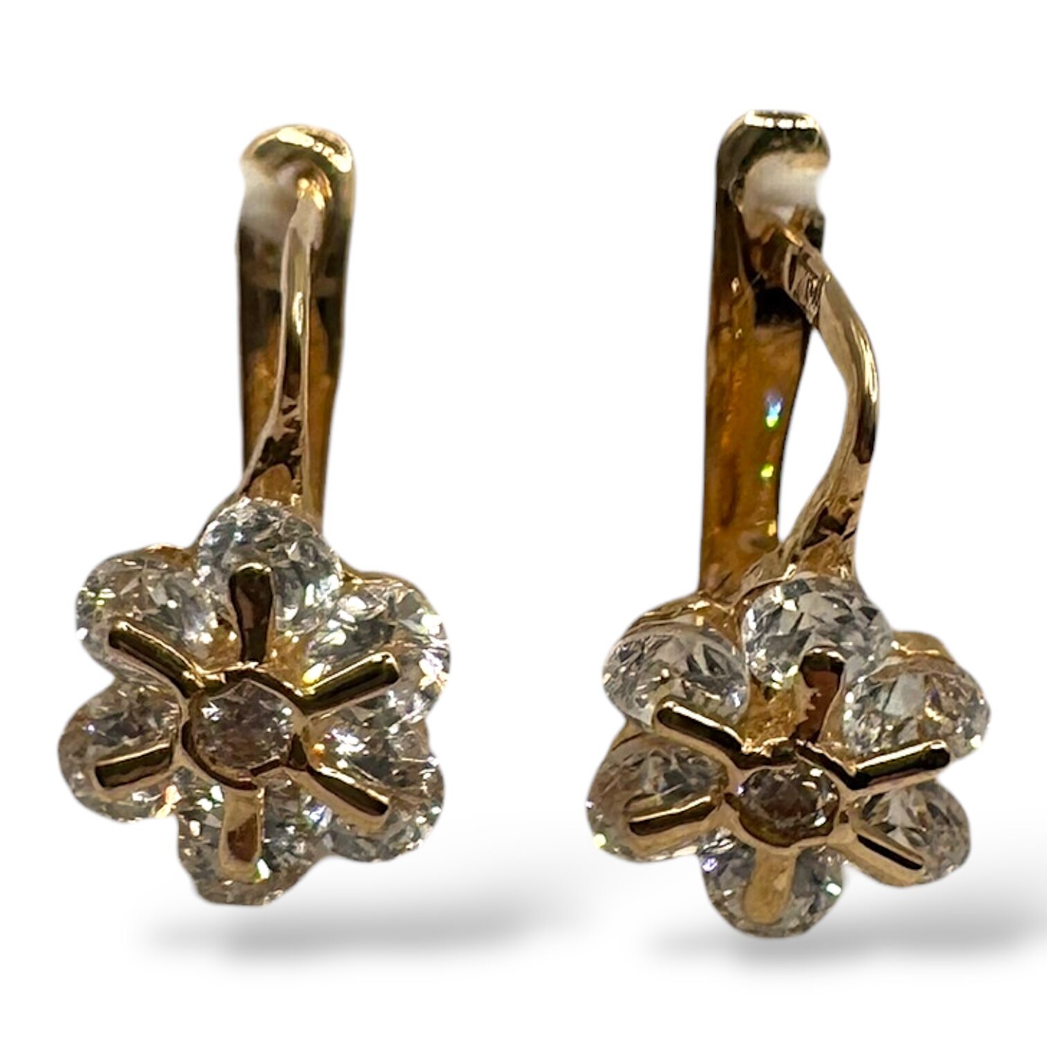 Золоті сережки з фіанітами