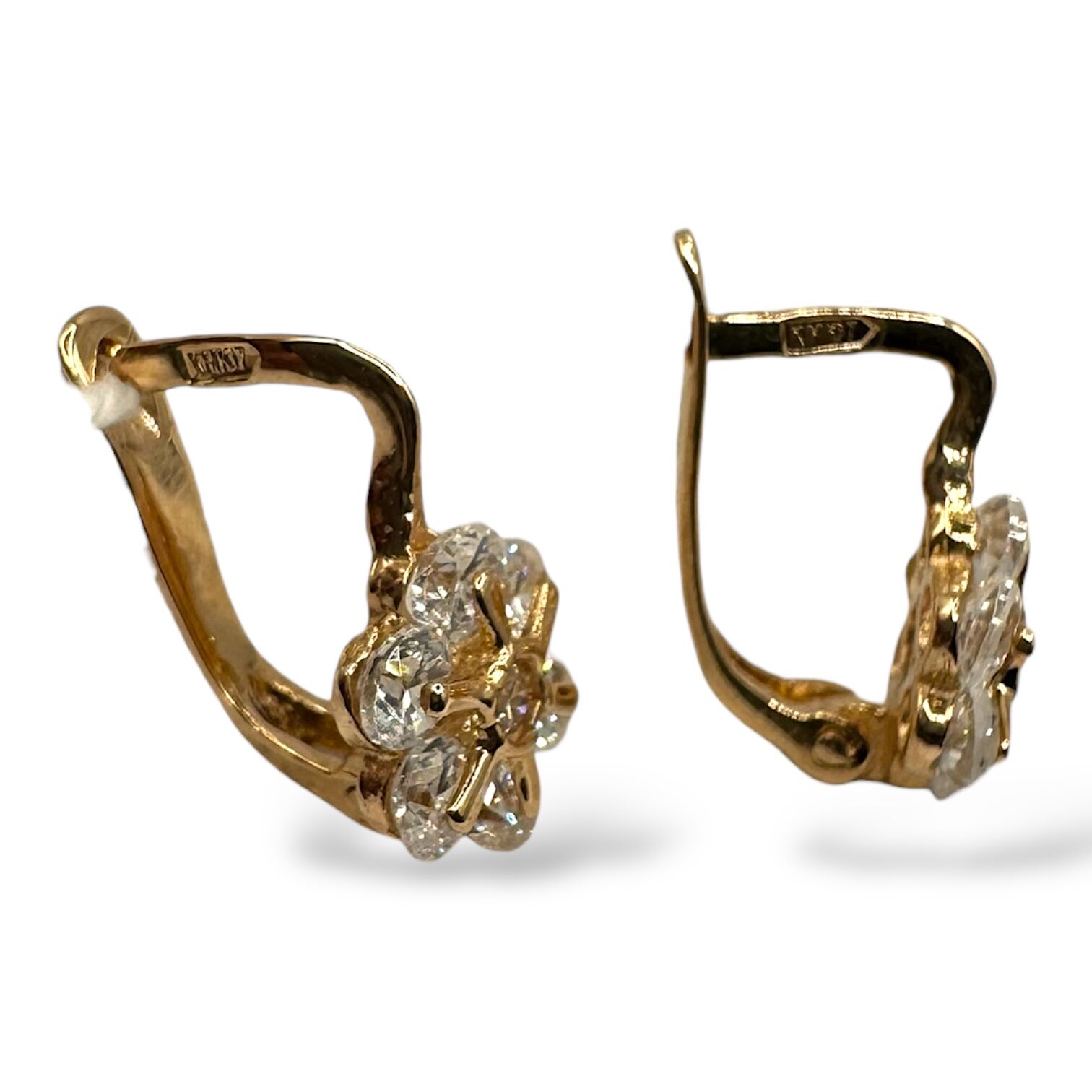 Золоті сережки з фіанітами