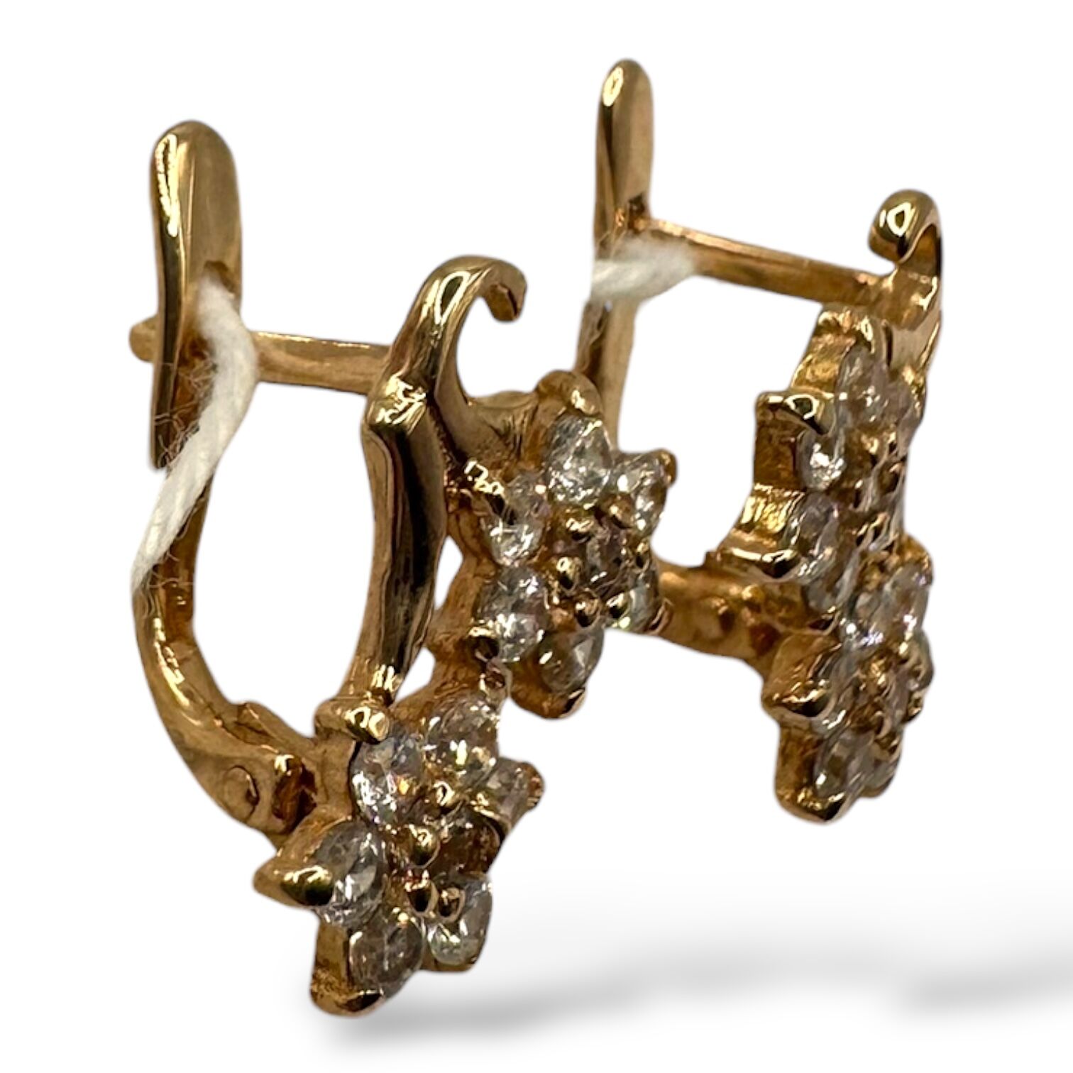 Золоті сережки з фіанітами