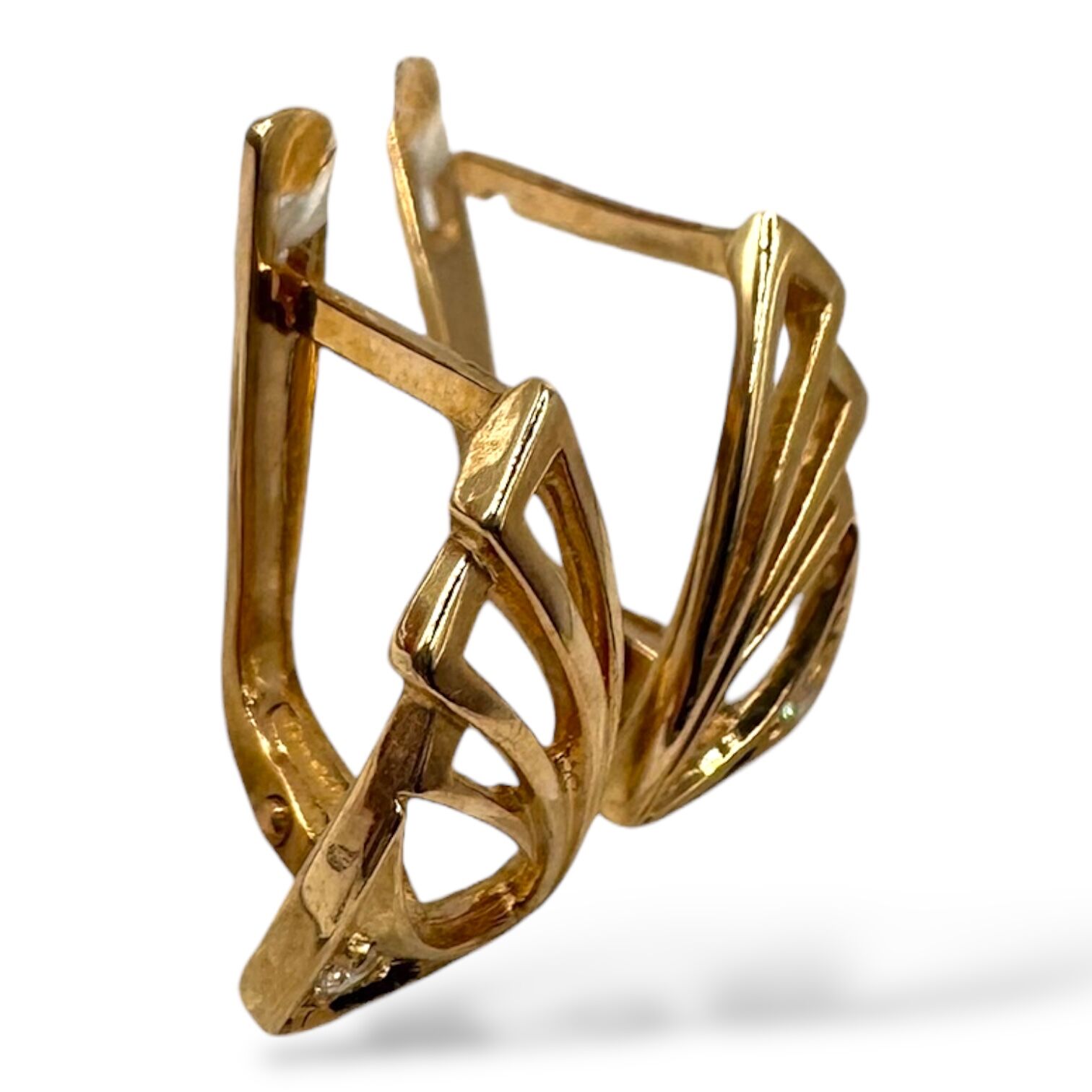 Золотые серьги с фианитами