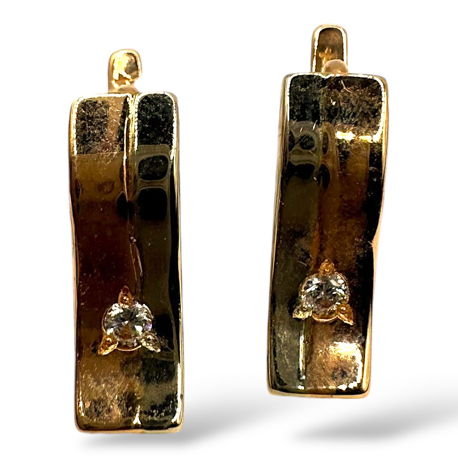 Золотые серьги с фианитами