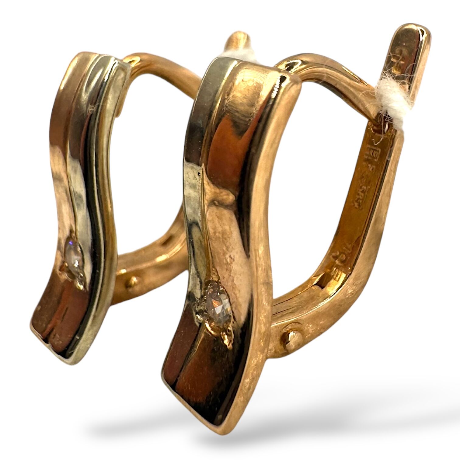 Золотые серьги с фианитами