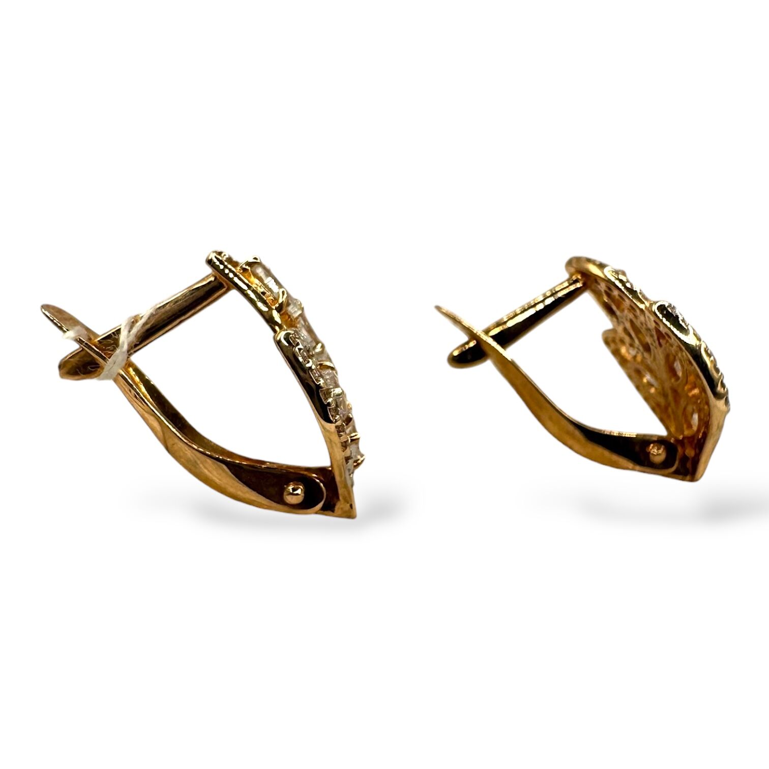 Золотоые серьги с фианитами