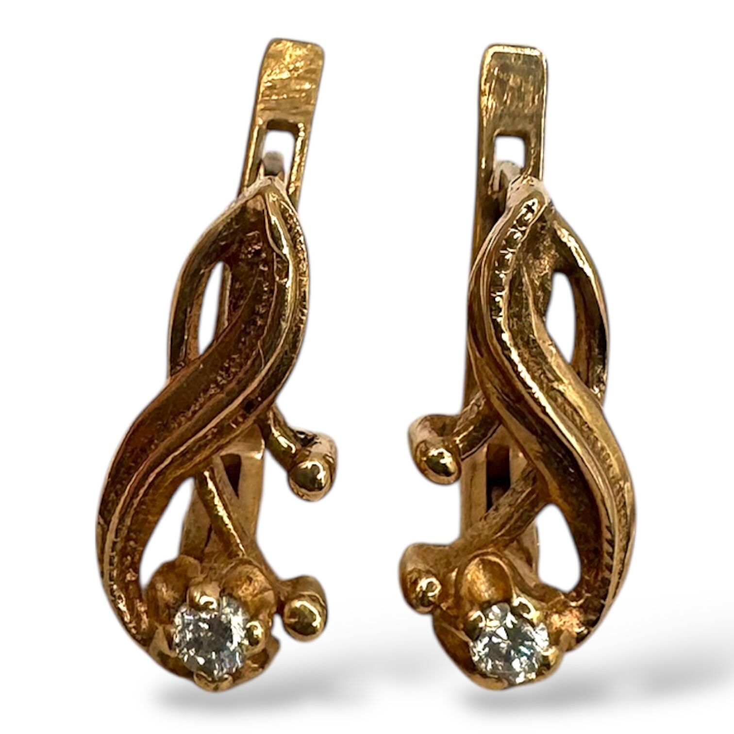 Золоті сережки з фіанітами