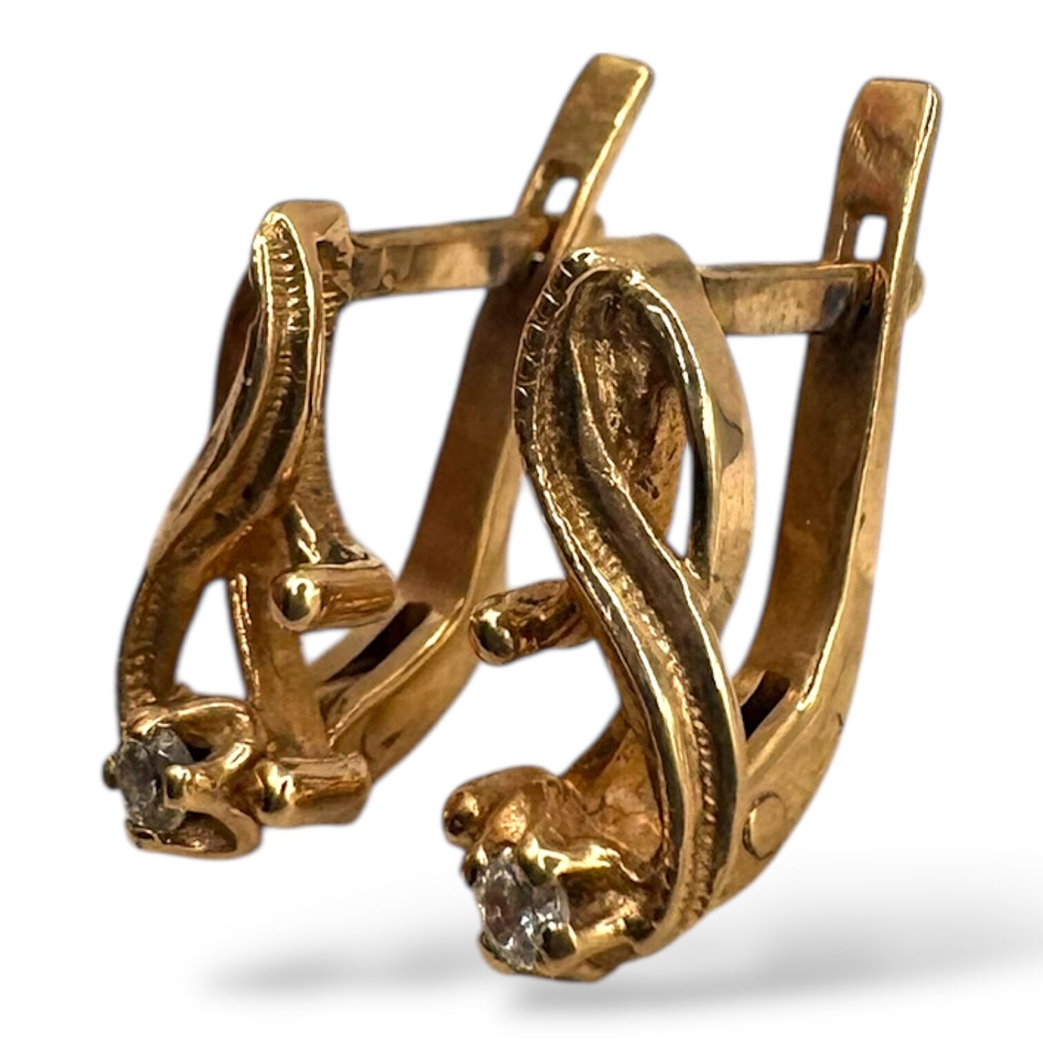 Золоті сережки з фіанітами