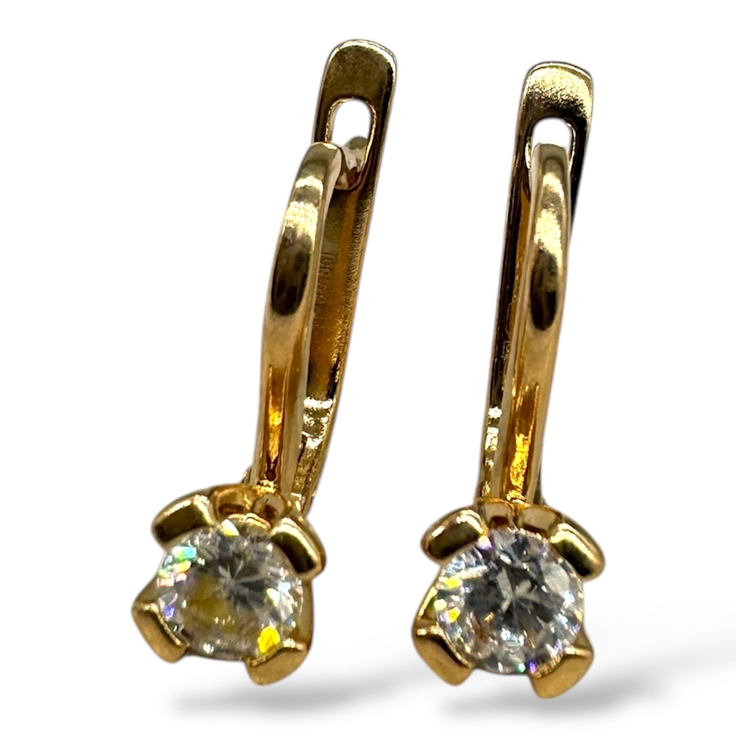 Золоті сережки з цирконами