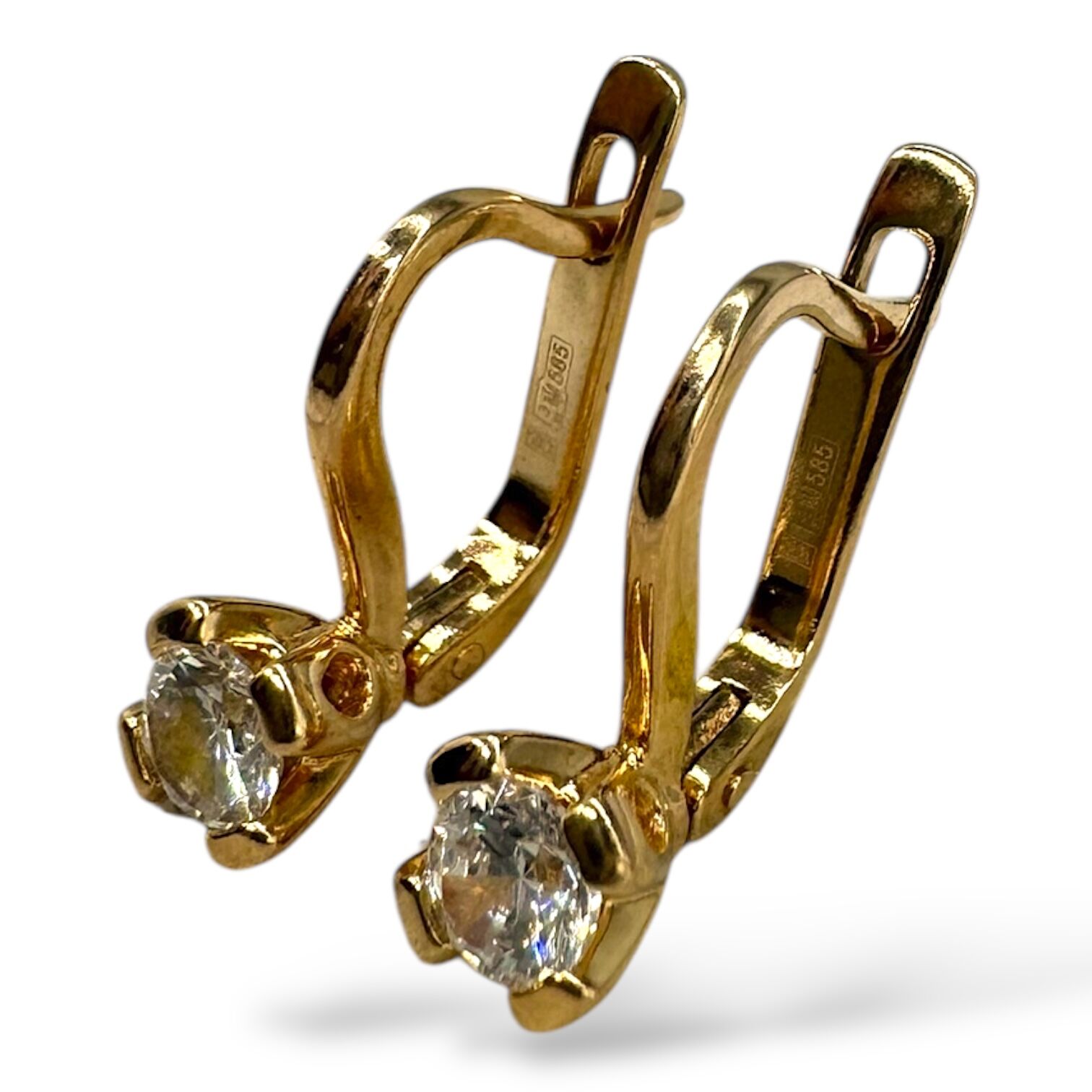 Золоті сережки з цирконами