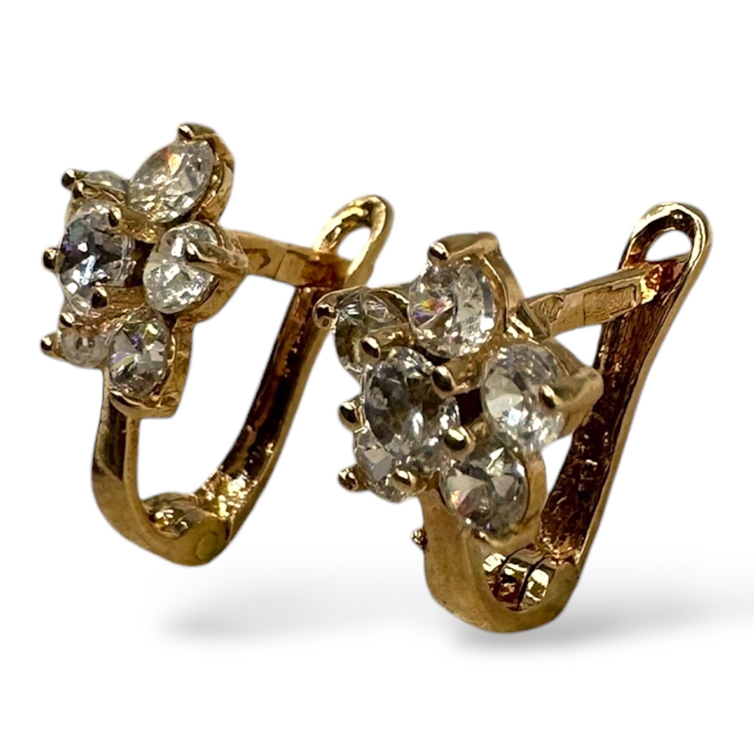 Золоті сережки з цирконами