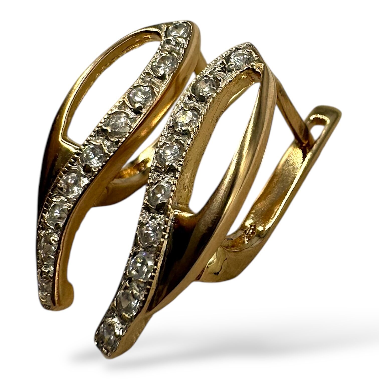 Золоті сережки з цирконами