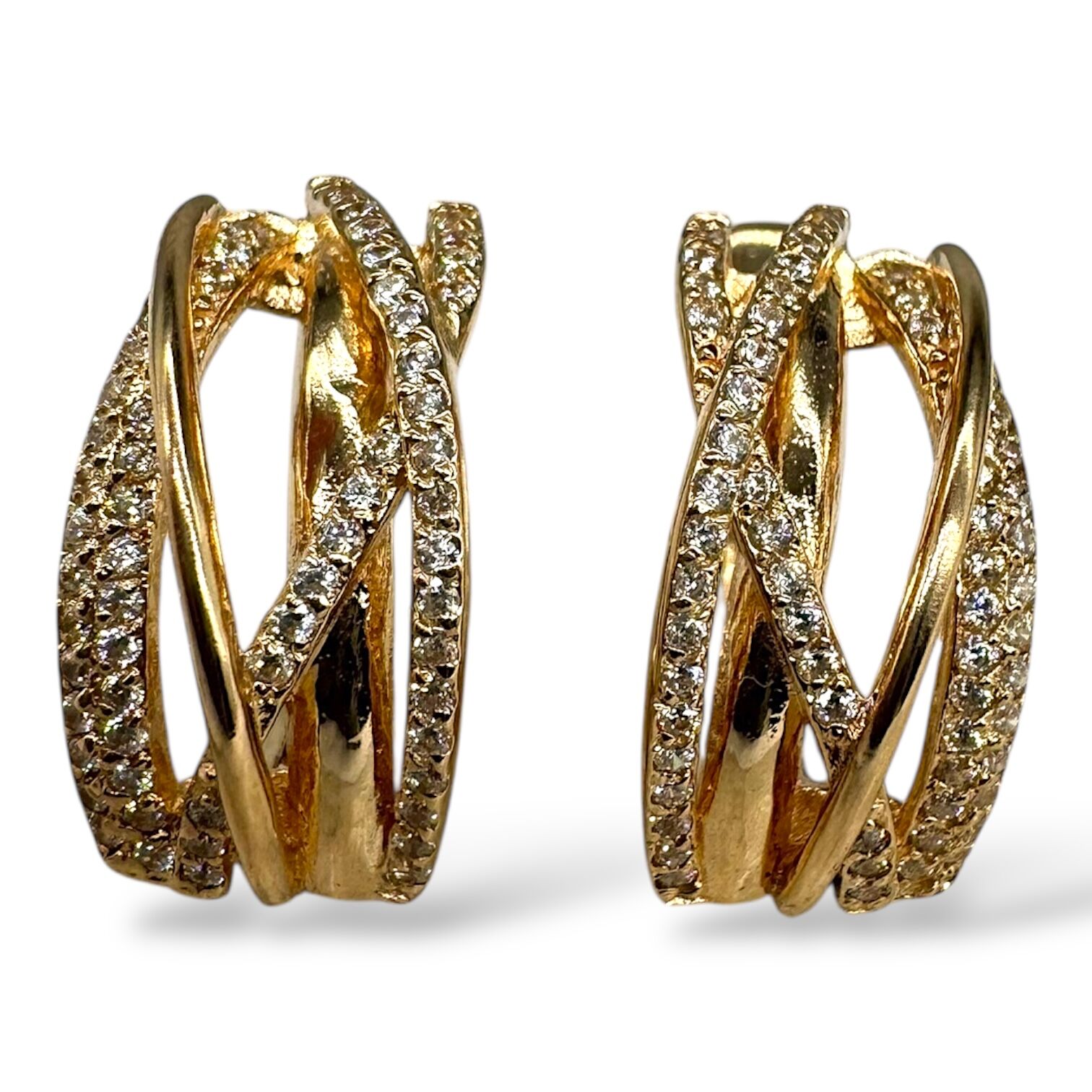 Золоті сережки з цирконами