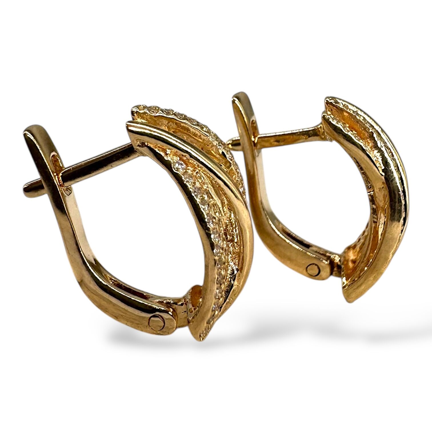 Золоті сережки з цирконами