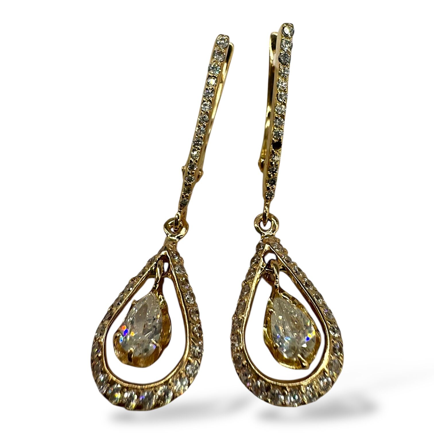 Золоті сережки з цирконами