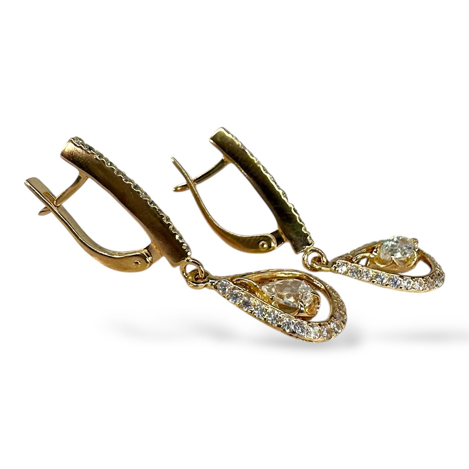 Золоті сережки з цирконами