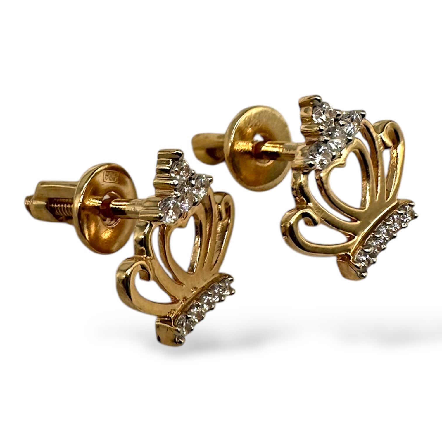 Золоті сережки з цирконами