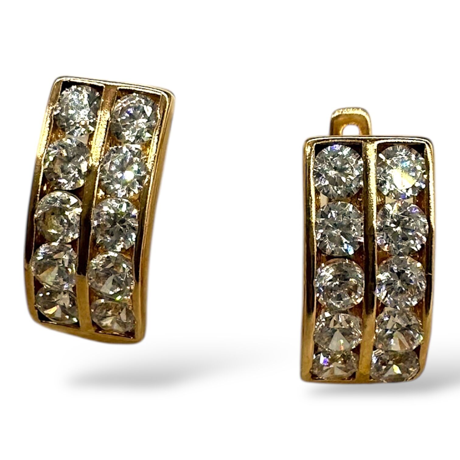 Золотые серьги с цирконами