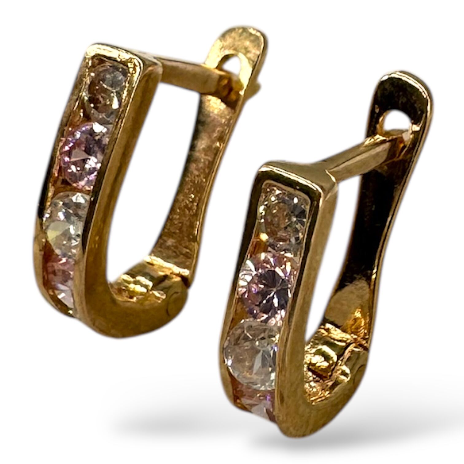 Золоті сережки з цирконами