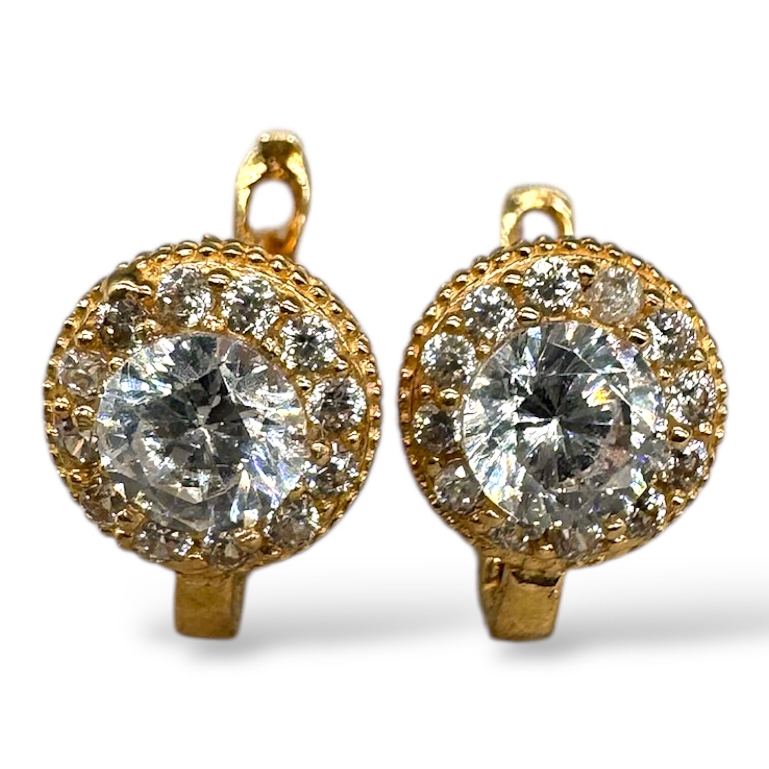 Золоті сережки з цирконами