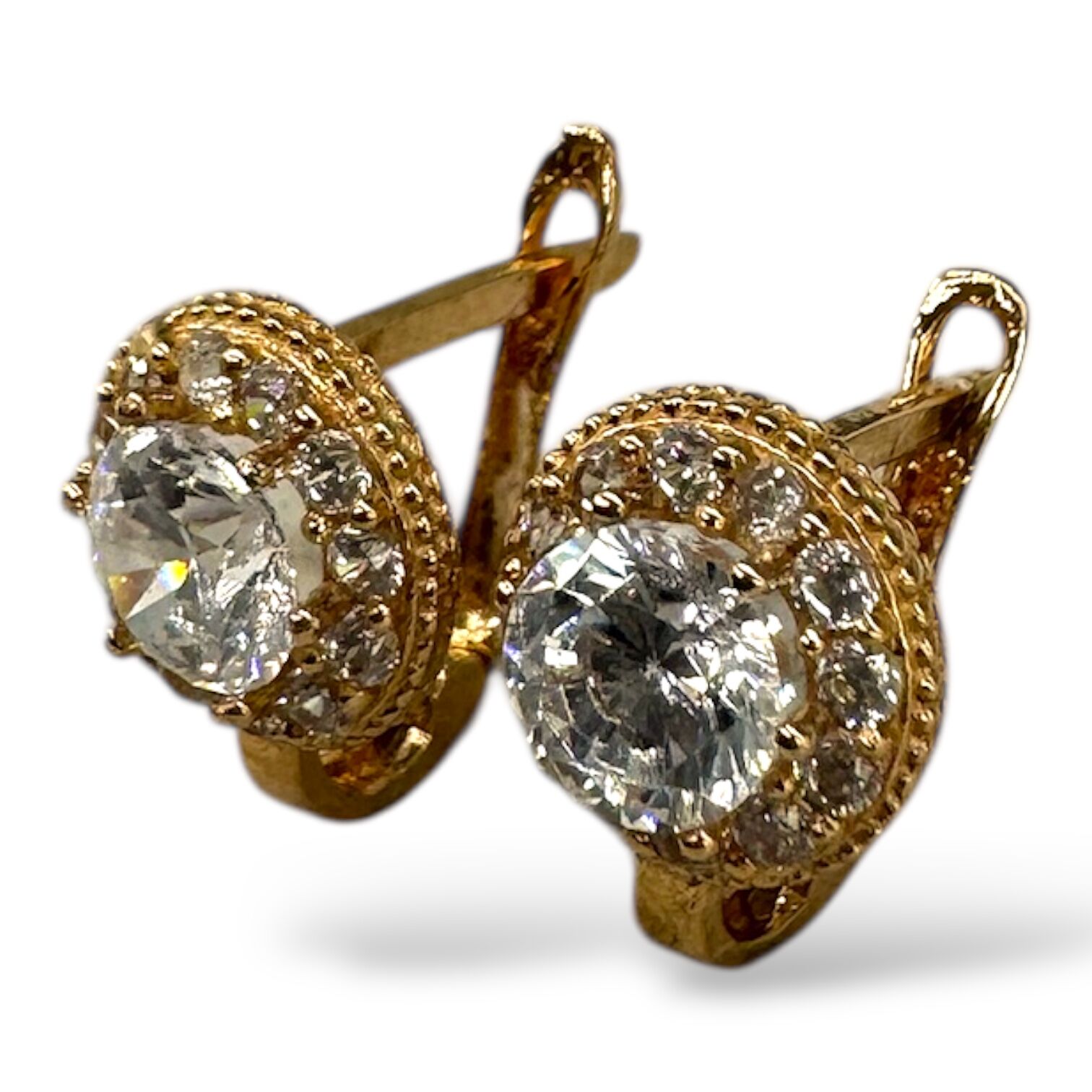 Золоті сережки з цирконами