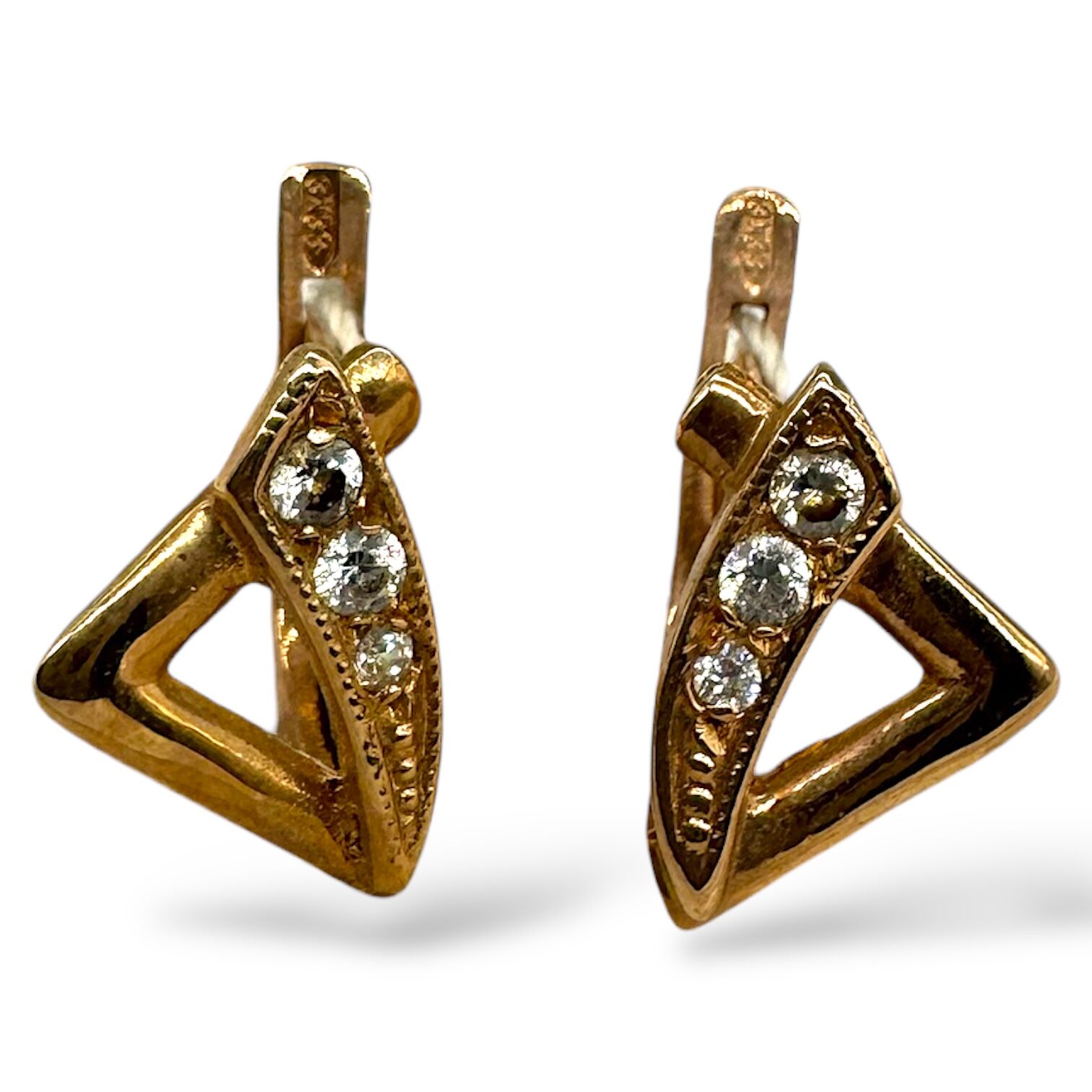 Золоті сережки з фіанітами