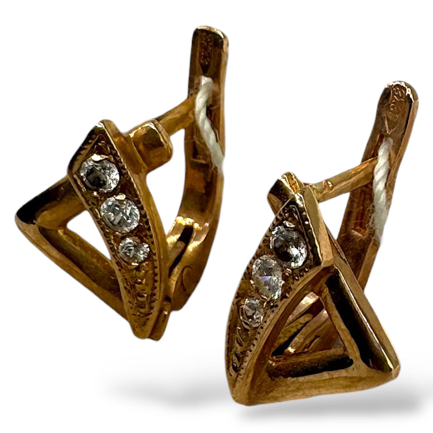 Золоті сережки з фіанітами