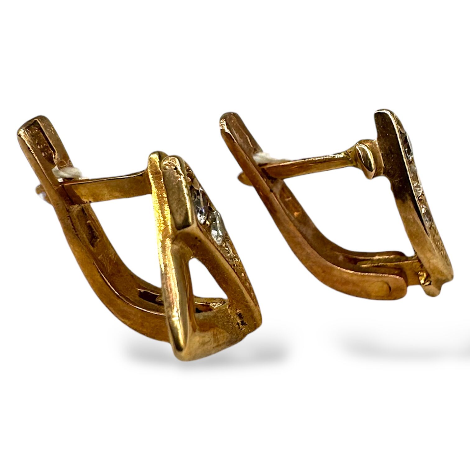 Золоті сережки з фіанітами