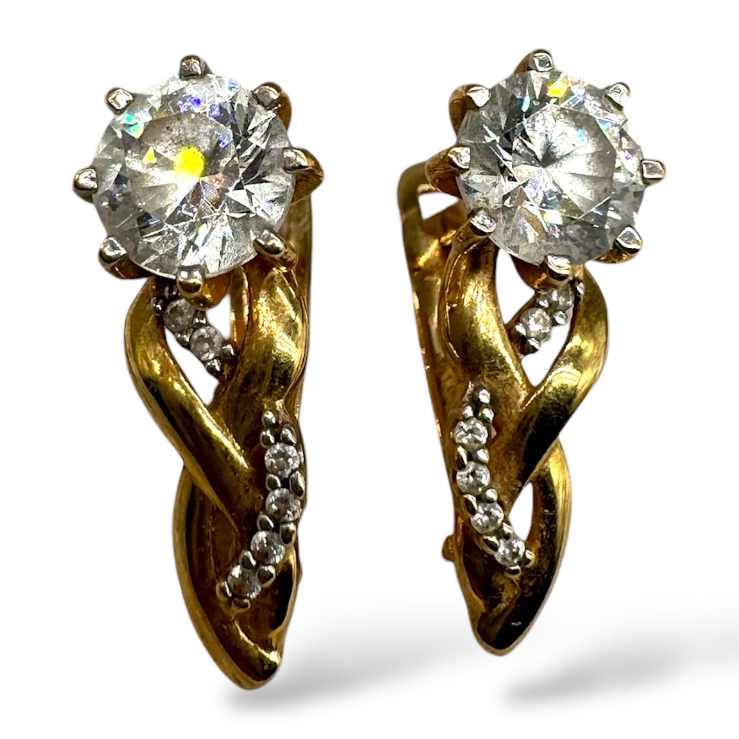 Золоті сережки з цирконами