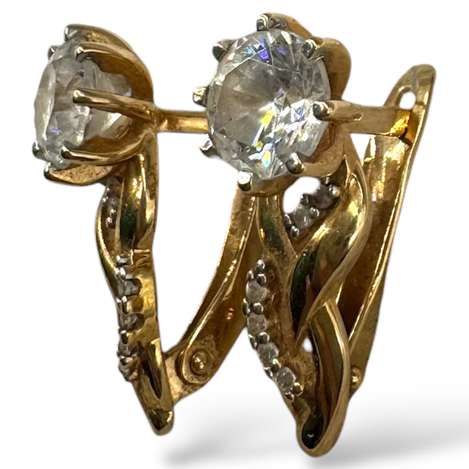 Золоті сережки з цирконами