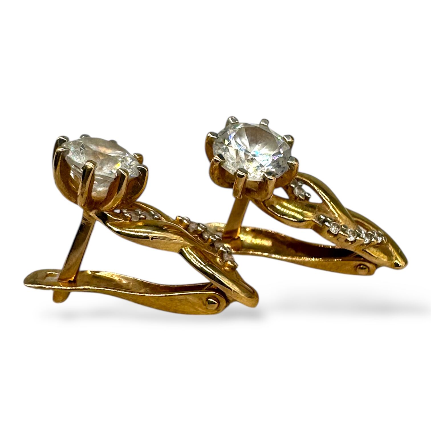 Золоті сережки з цирконами