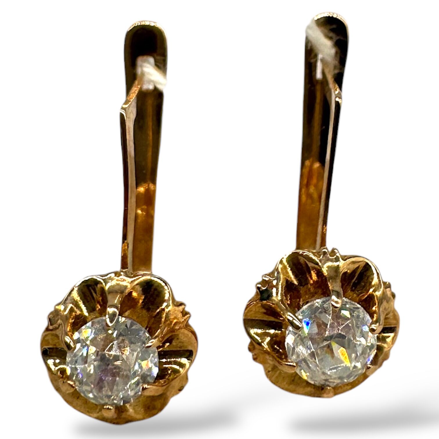 Золоті сережки з цирконами